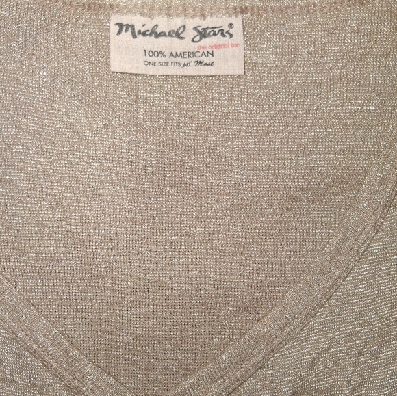 EUC Michael Stars One Size Light Brown Tan Sparkly Long Sleeved Tshirt! - Picture 4 of 8